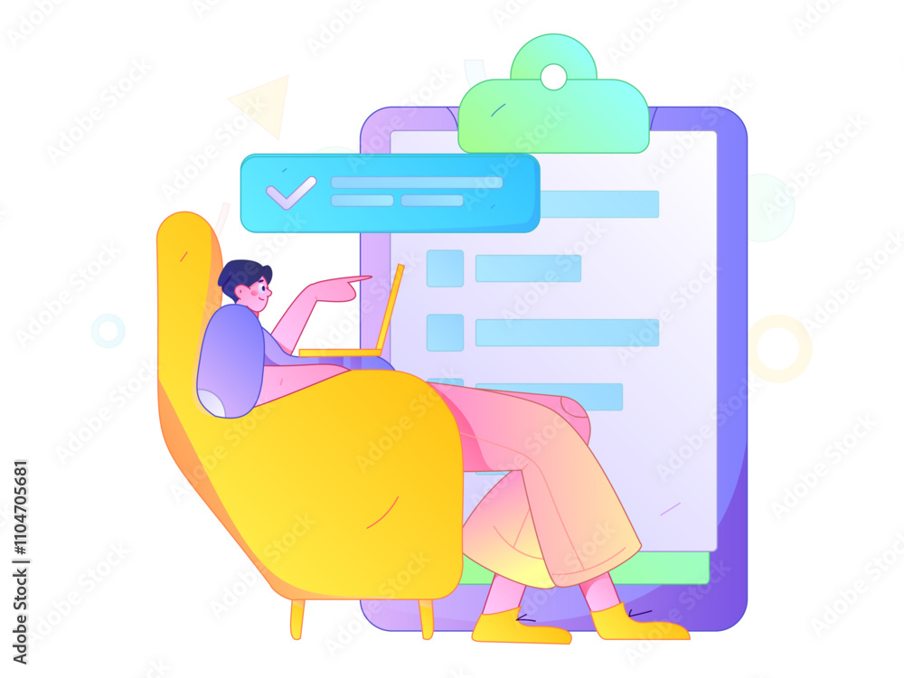Invite friends to conduct questionnaire flat vector concept operation hand drawn illustration
Invite friends to conduct questionnaire flat vector concept operation hand drawn illustration