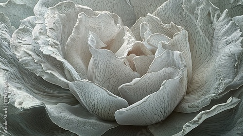 Elegant Grey Rose Closeup  Petals Texture  Floral Art