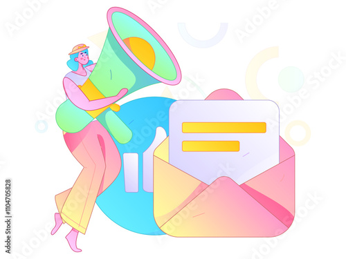 Invite friends to conduct questionnaire flat vector concept operation hand drawn illustration
