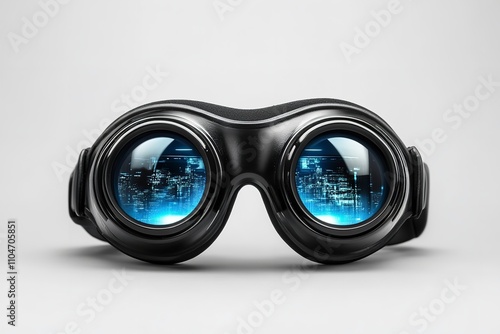 Excellent quality VR glasses isolated on a white backdrop. Generative Ai