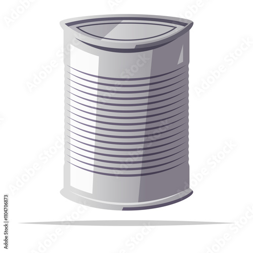 Metal tin can vector isolated illustration