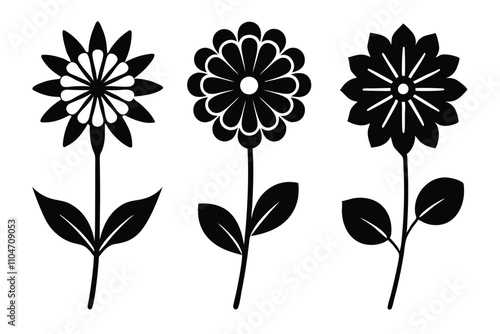  Vector flower silhuette vector 