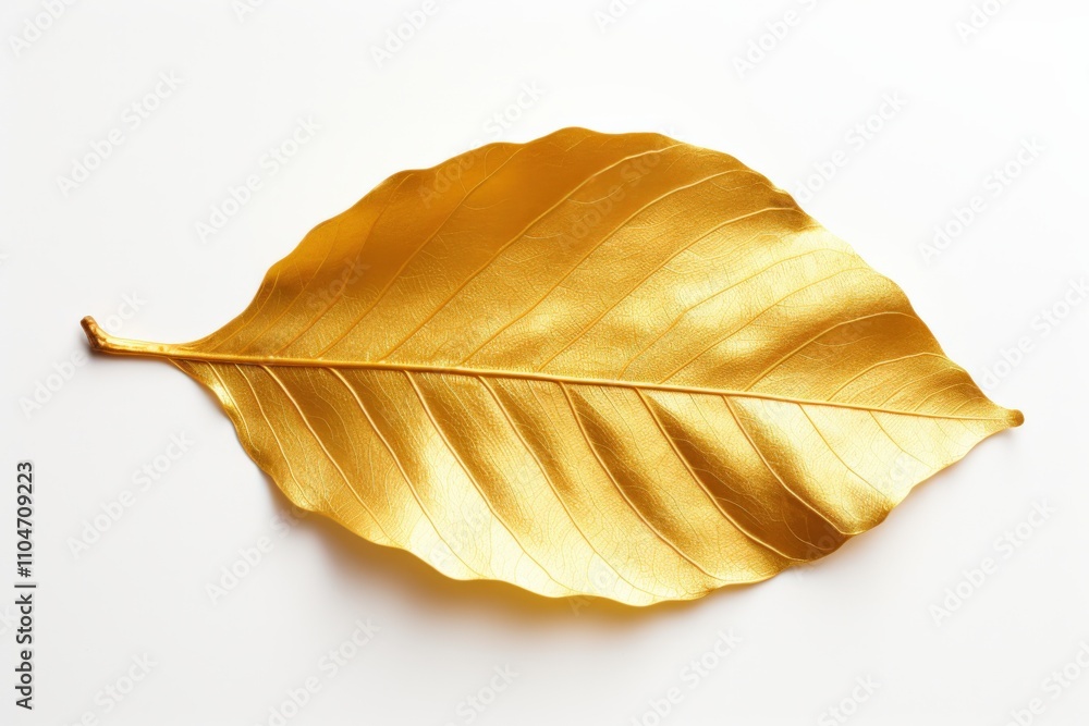 Fototapeta premium golden leaf on a white background for elegant decor
