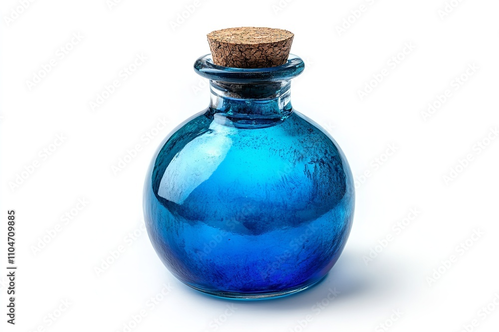 A white backdrop with a solitary magic potion. Generative Ai A white backdrop with a solitary magic potion. Generative Ai