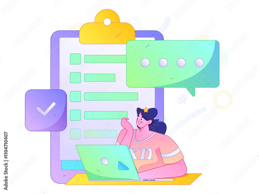 Invite friends to conduct questionnaire flat vector concept operation hand drawn illustration
Invite friends to conduct questionnaire flat vector concept operation hand drawn illustration