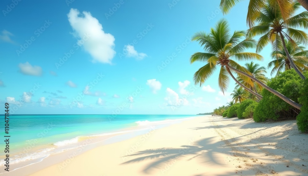 Fototapeta premium Paradise found A serene beach under a clear sky