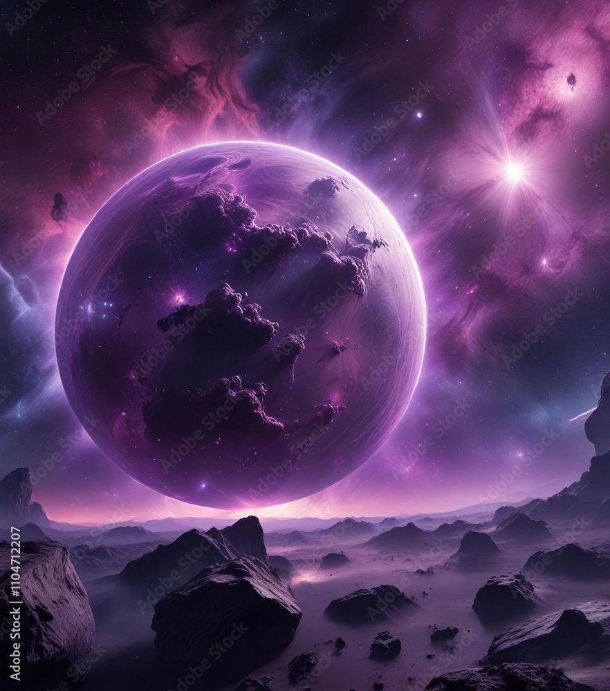 Mysterious purple nebula in vast cosmic expanse, cosmic secrets, cosmic void, interstellar medium Mysterious purple nebula in vast cosmic expanse, cosmic secrets, cosmic void, interstellar medium
