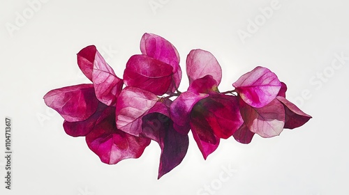 Vivid Magenta Bougainvillea Watercolor Painting