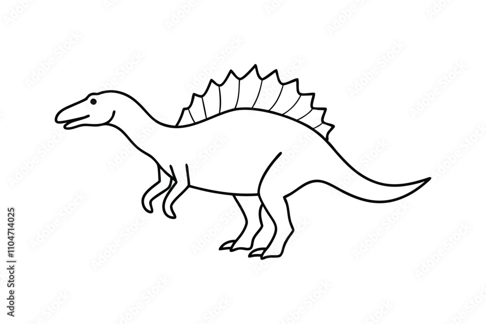 Obraz premium Spinosaurus line art vector 
