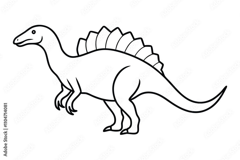 Fototapeta premium Spinosaurus line art vector 