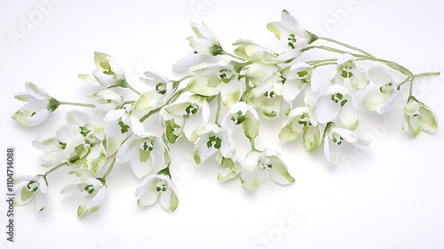 Delicate Snowdrop Flowers Bouquet  Watercolor Painting