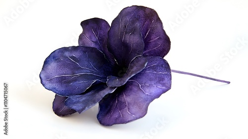 Dark Purple Watercolor Flower  Single Blossom  Botanical Illustration