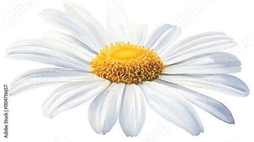 Watercolor White Daisy Flower Botanical Illustration