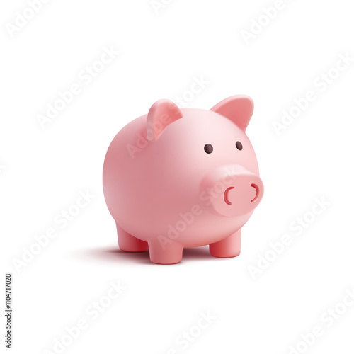Classic beautiful realistic piggy bank, 3D. For business concepts of accumulation and saving finances. Banking services, pension funds, dividends. Vector illustration.