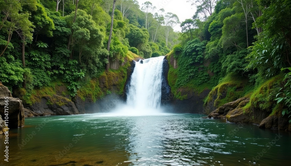 Epic Waterfall in a Lush Rainforest Epic Waterfall in a Lush Rainforest
