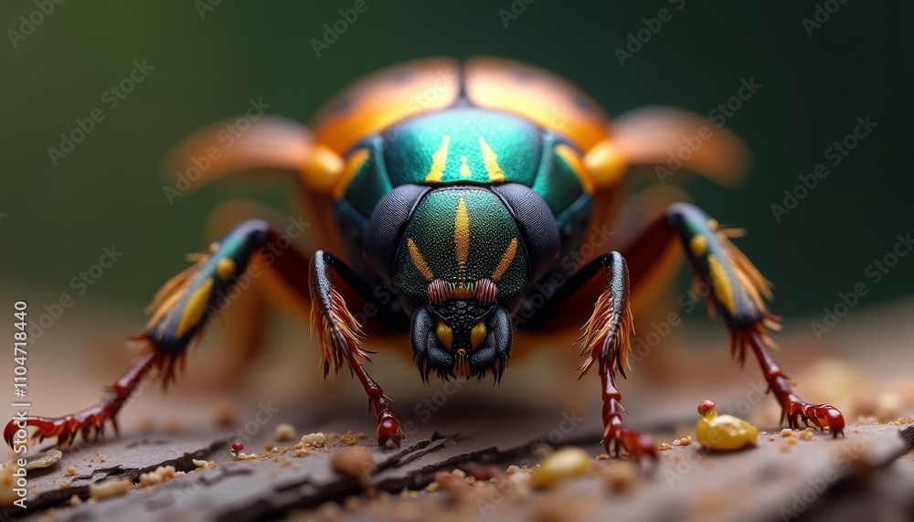 Vividly colored insect in action Vividly colored insect in action