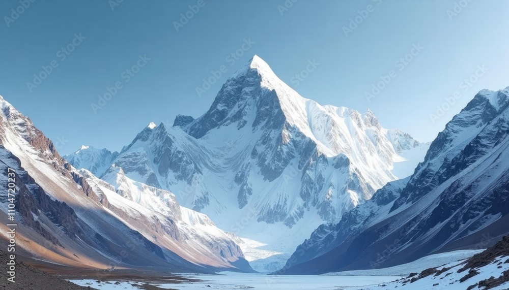 Fototapeta premium Majestic peaks under a clear sky