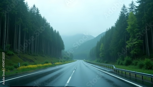  Misty mountain highway a journey through serene nature