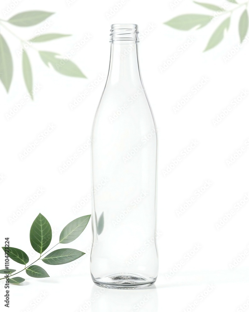 bottle of water with leaf bottle of water with leaf