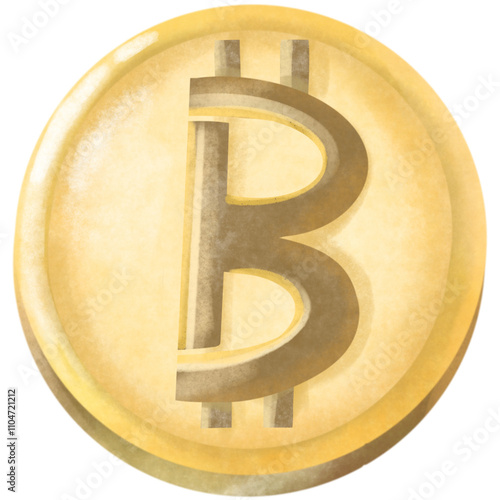 Bitcoin , Gold twist coin.