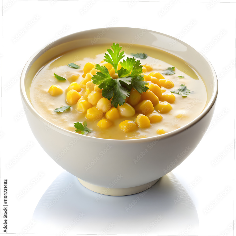 vegetable corn soup on white vegetable corn soup on white
