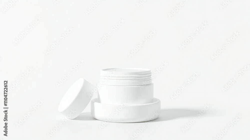 white cosmetic container with cream white cosmetic container with cream