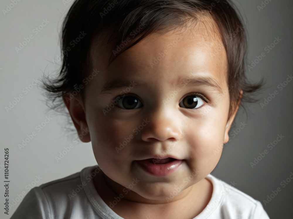 A baby radiating untainted joy and wonder. A baby radiating untainted joy and wonder.
