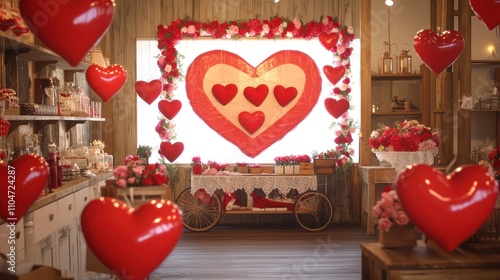The small kitchen is located on the first floor valentine theme