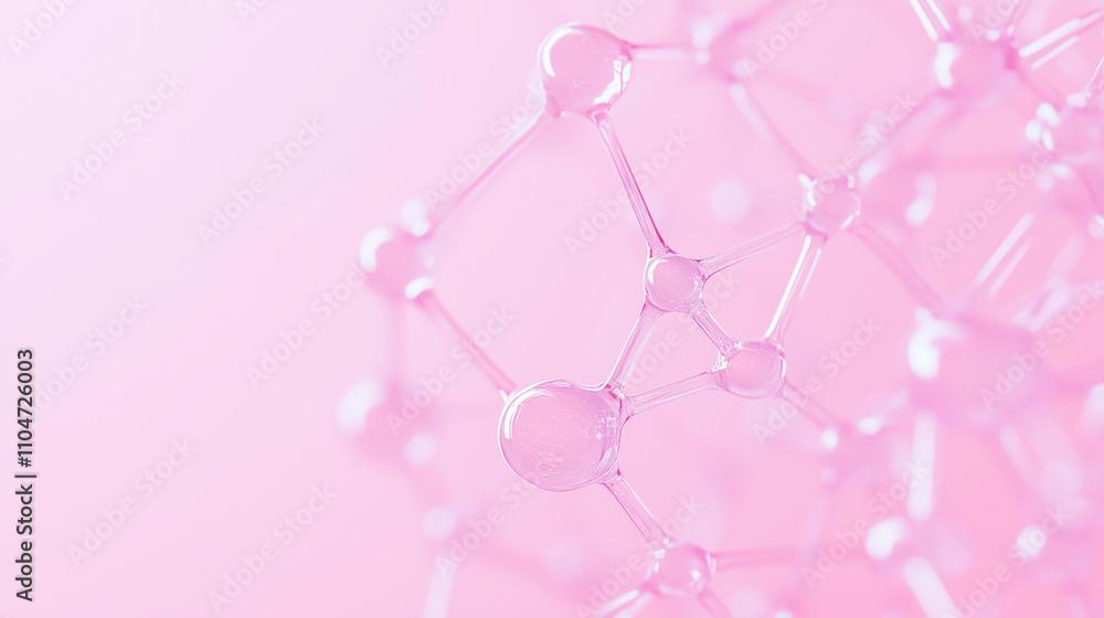 Molecular structure in soft pink tones, showcasing delicate connections Molecular structure in soft pink tones, showcasing delicate connections