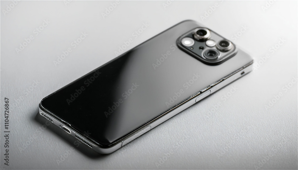 Stylish and modern smartphone for neat, minimal white background Stylish and modern smartphone for neat, minimal white background