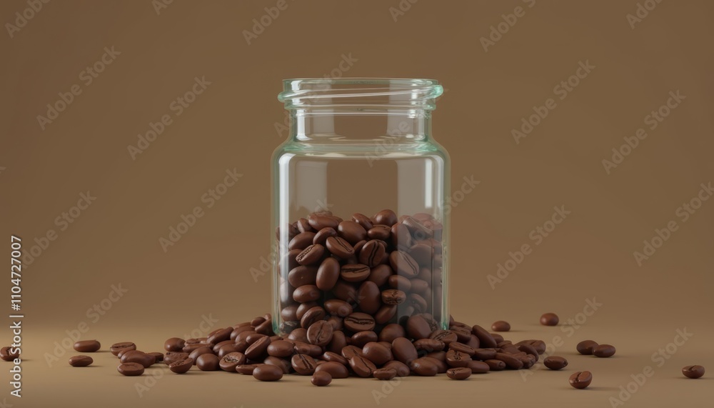 A jar of coffee beans ready to brew A jar of coffee beans ready to brew