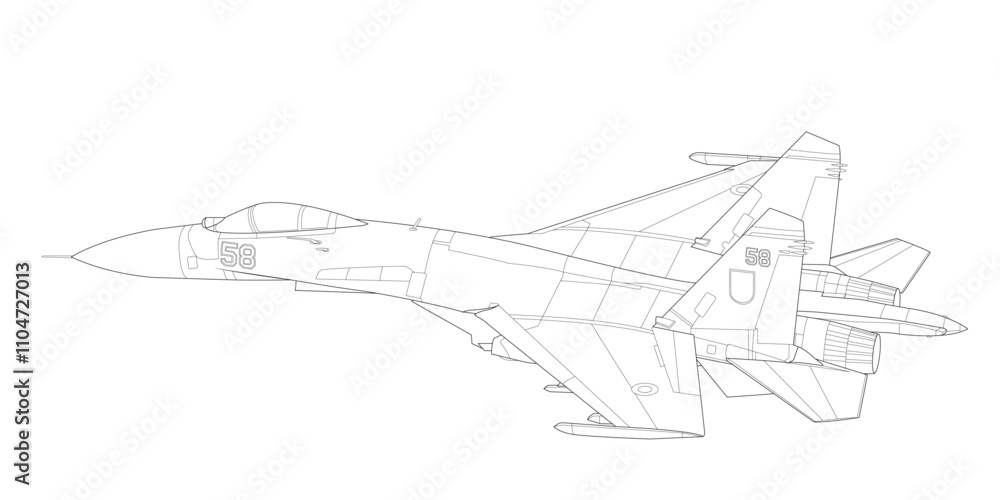 Fighter jet outline silhouette Fighter jet outline silhouette