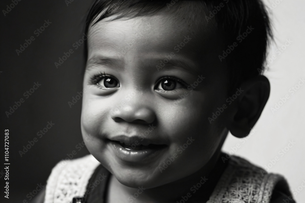 An infant radiating happiness and wonder. An infant radiating happiness and wonder.