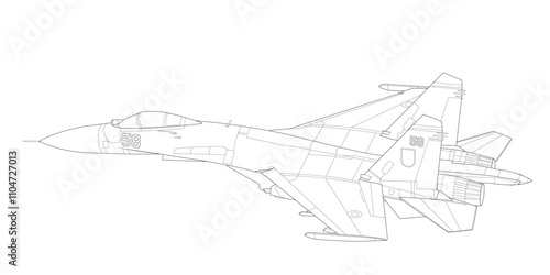 Fighter jet outline silhouette