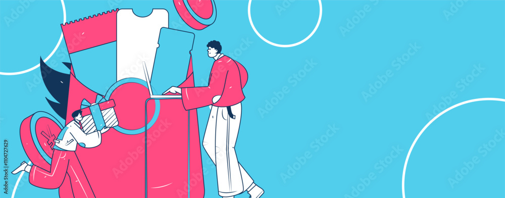 Use red envelopes to attract new customers and promote activity. Flat vector character concept illustration
Use red envelopes to attract new customers and promote activity. Flat vector character concept illustration