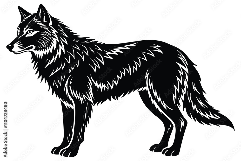 Obraz premium A realistic Wolf silhouette