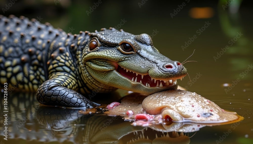 Fototapeta premium Crocodiles powerful jaws in action