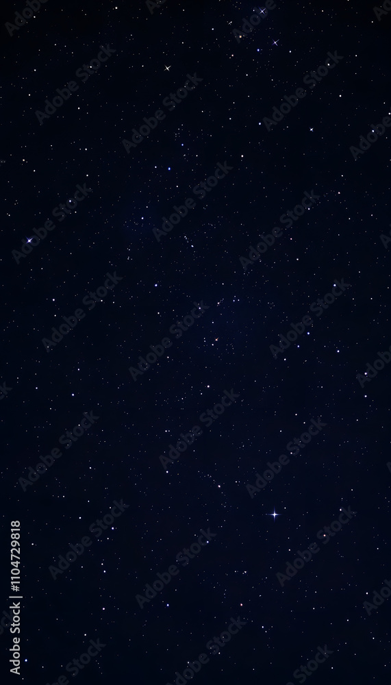 Fototapeta premium Night sky with stars sparkling on black background isolated with white highlights, png