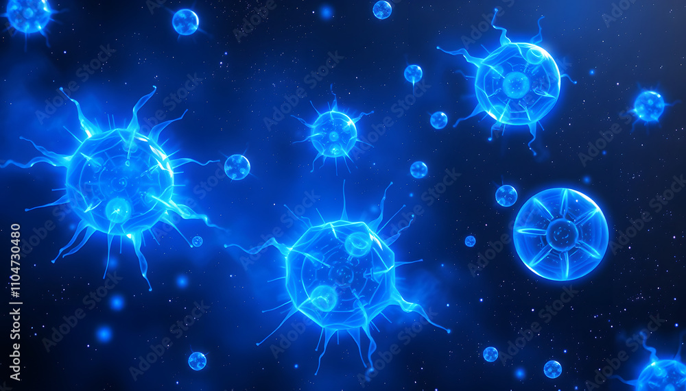 Set of blue glowing plasma energy objects in space isolated with white highlights, png Set of blue glowing plasma energy objects in space isolated with white highlights, png