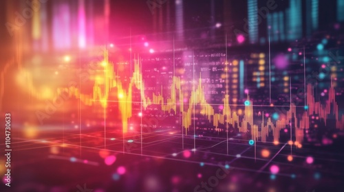 Wallpaper Mural Colorful Abstract Graphs with Data Visualization Technology Torontodigital.ca