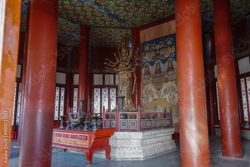 Summer Palace Buddha Fragrance Pavilion in Beijing is dedicated to the thousand handed Guanyin. photo