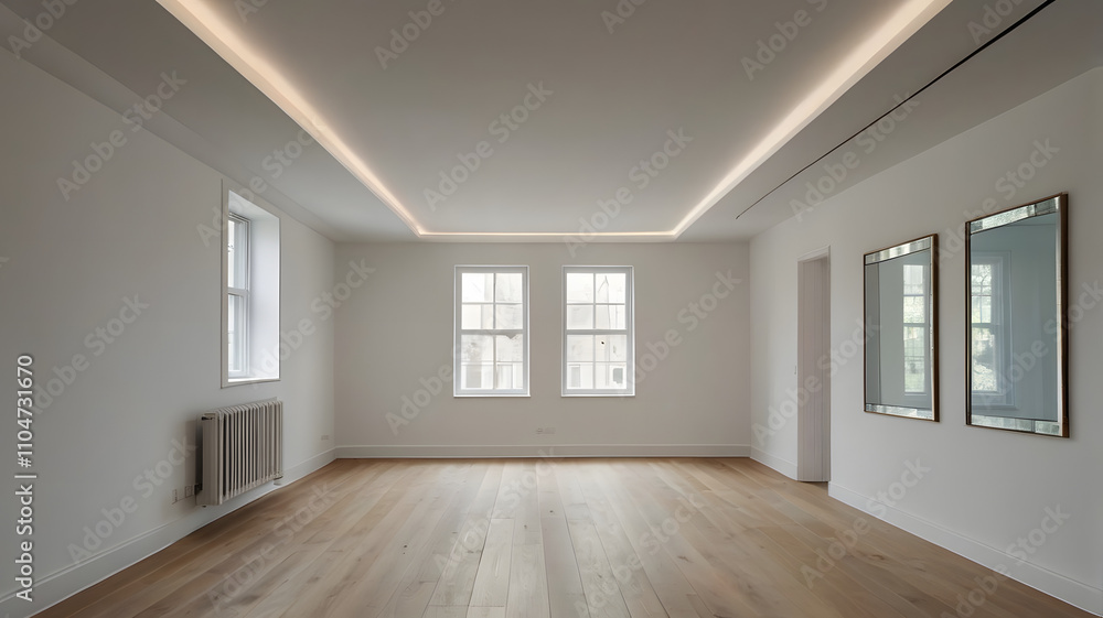 Empty Room with Minimalist Design and Neutral Background Empty Room with Minimalist Design and Neutral Background