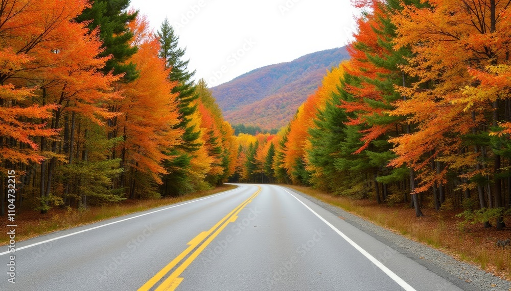 Fototapeta premium Autumns Palette A Journey Through the Fall Forest