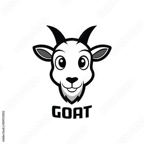 Unique Goat Lettering with Line Art.