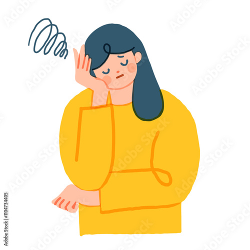 悩みの抱えている女性のイラスト