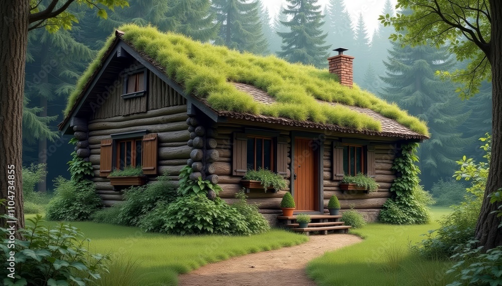 Enchanting forest cabin with a touch of rustic charm Enchanting forest cabin with a touch of rustic charm