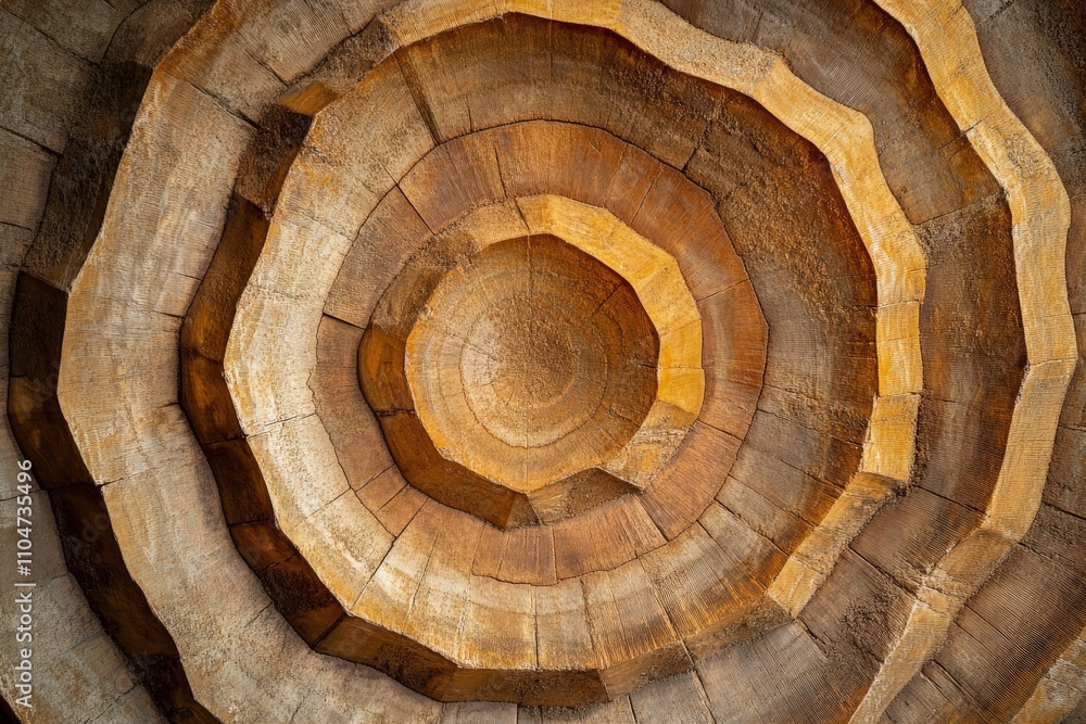 Wooden texture made of beautifully arranged concentric rings, showcasing an earthy tone aesthetic and botanical design demonstrating serenity of nature. Wooden texture made of beautifully arranged concentric rings, showcasing an earthy tone aesthetic and botanical design demonstrating serenity of nature.