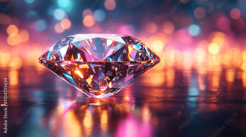 dazzling diamond with multifaceted cuts reflecting light in a mesmerizing array of colors, symbolizing brilliance, clarity, and luxury, capturing the essence of elegance and preciousness dazzling diamond with multifaceted cuts reflecting light in a mesmerizing array of colors, symbolizing brilliance, clarity, and luxury, capturing the essence of elegance and preciousness