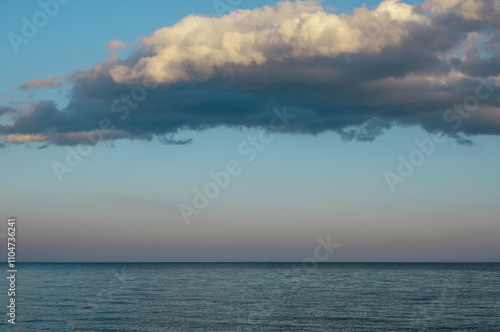 Clouds and clouds over the sea on a summer day.