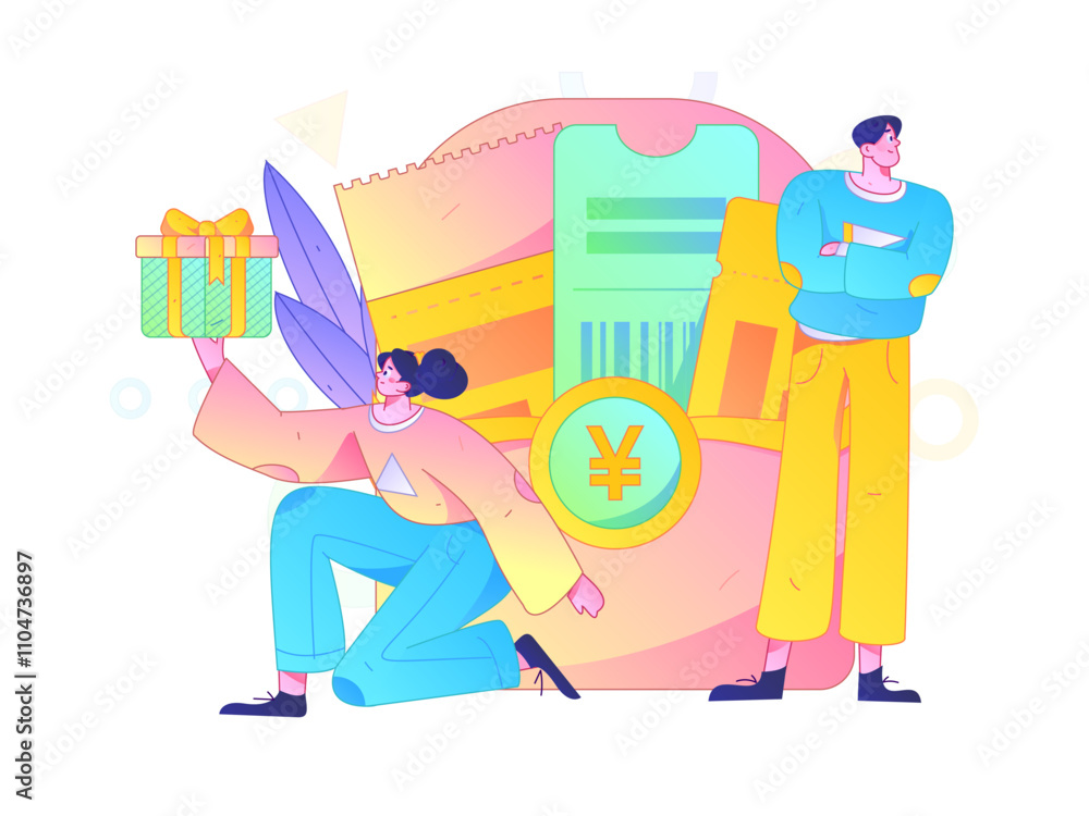 Use red envelopes to attract new customers and promote activity. Flat vector character concept illustration
Use red envelopes to attract new customers and promote activity. Flat vector character concept illustration